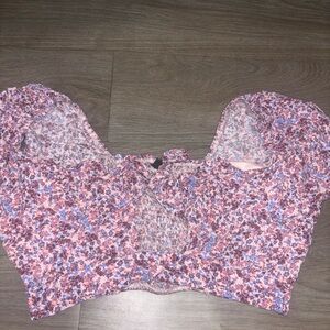 Wild Fable Pink and Purple Floral Blouse